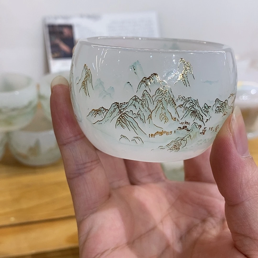 手工艺品琉璃千里江山客杯
