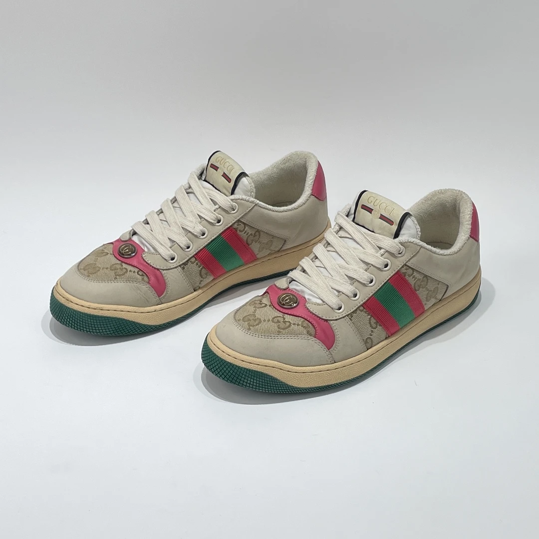 95新 GUCCI/古驰 38码 98新 粉尾脏脏鞋/K80759