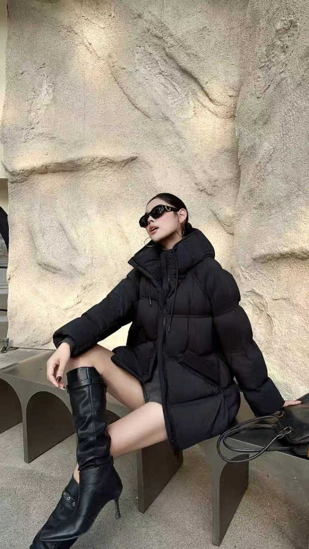 6508款95绒子白鸭绒冬季加厚保暖时尚百搭连帽款羽绒服潮流