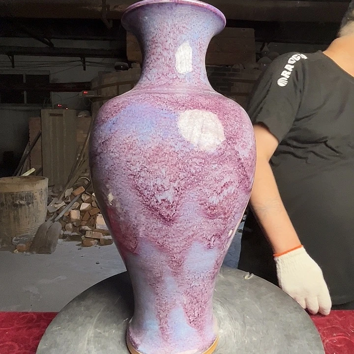 牛家钧窑牛自恒老师钧瓷瓶微瑕