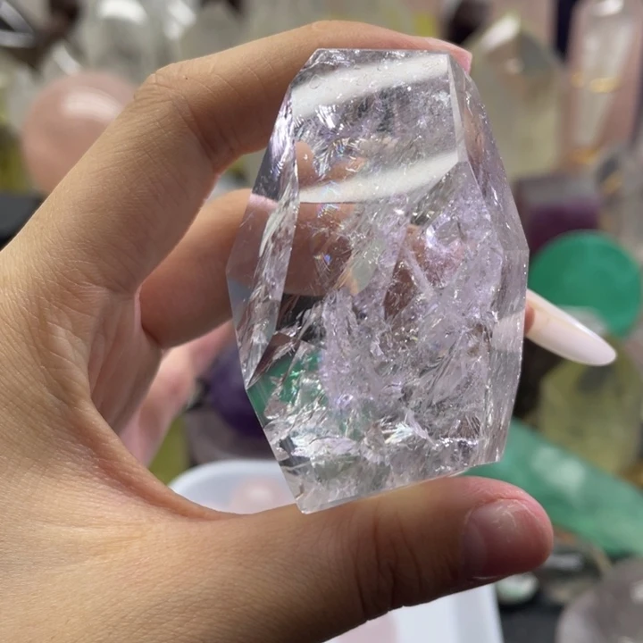水晶珠宝半成品未镶嵌天然水晶白阿赛随型4