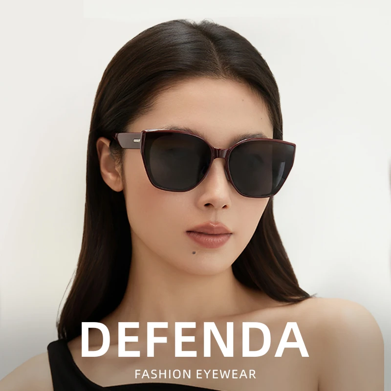 德芬妲可折叠猫眼太阳眼镜大框显脸小高级感时尚百搭防晒偏光墨镜