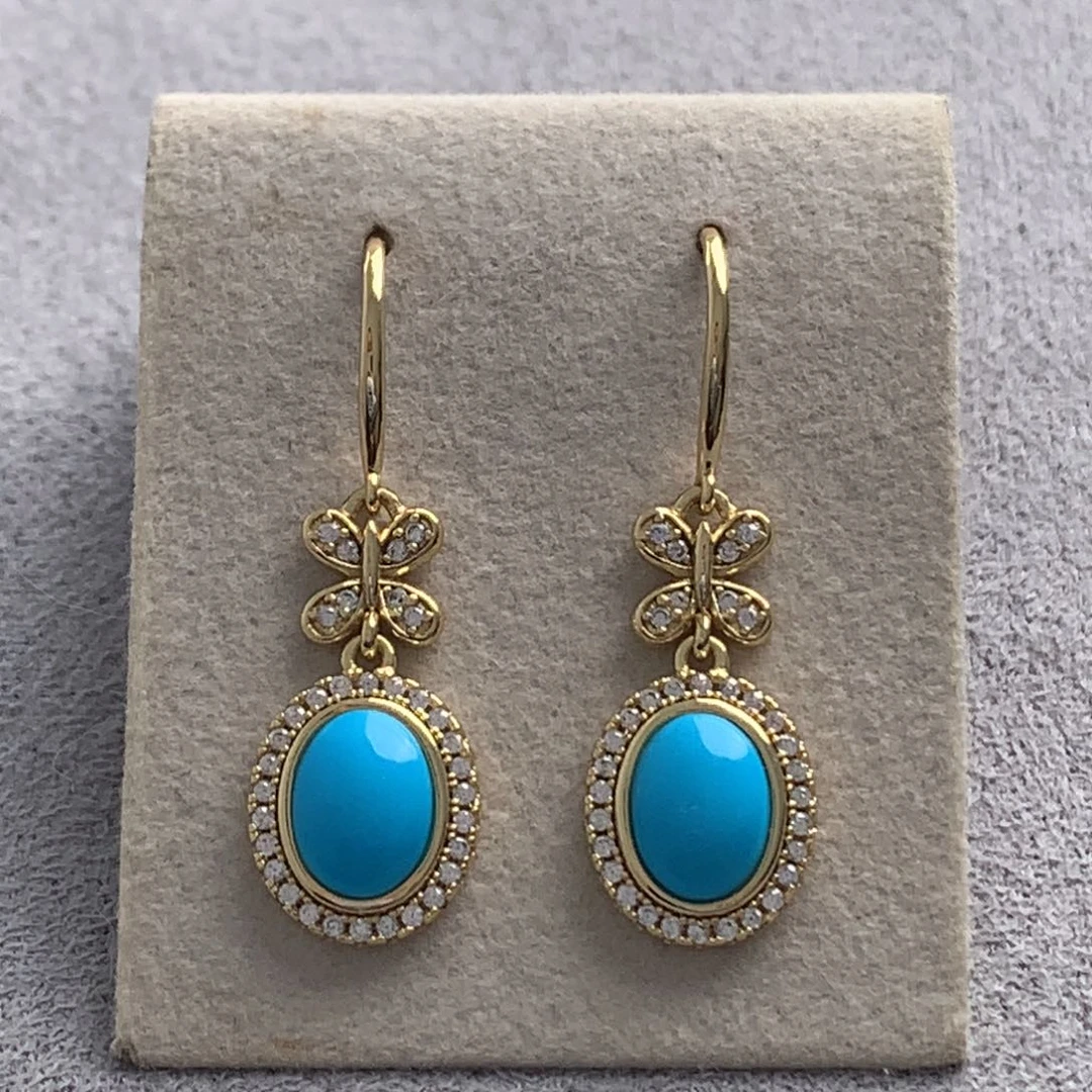 未镶嵌绿松石耳钉