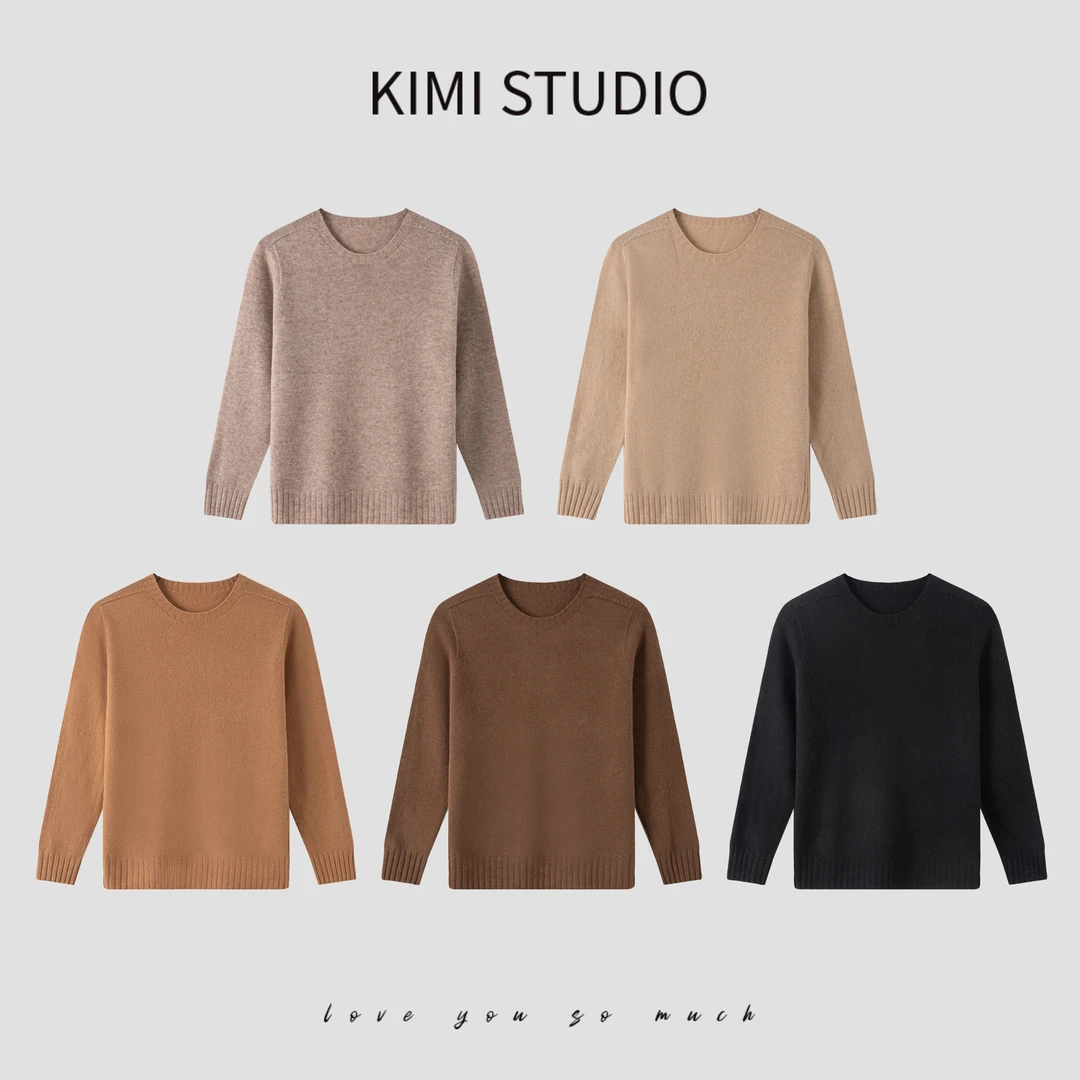 100%羊毛柔软亲肤纯色宽松百搭坑条立体无缝一体针织毛衣AW25712