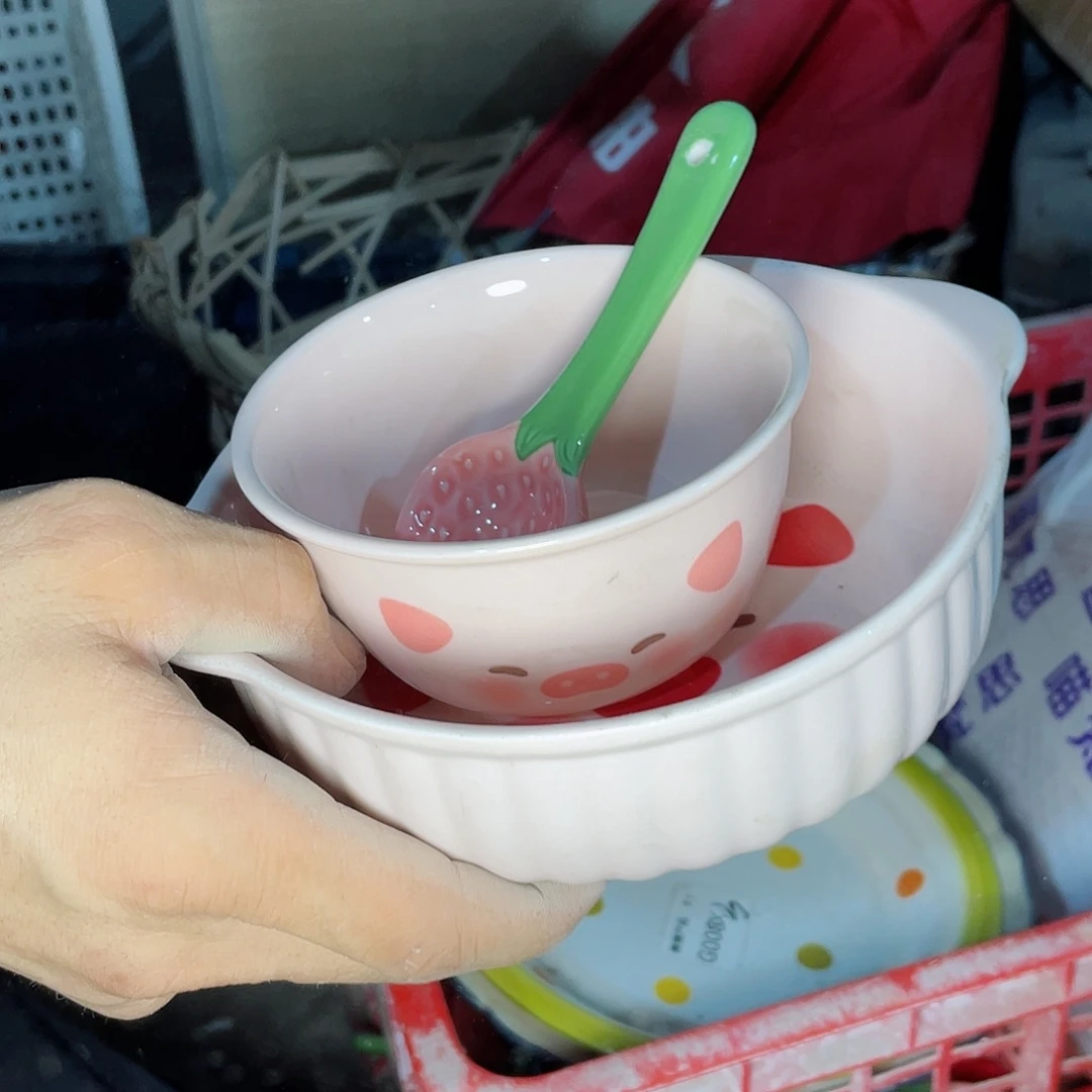 瓷片微瑕陶瓷餐具3个