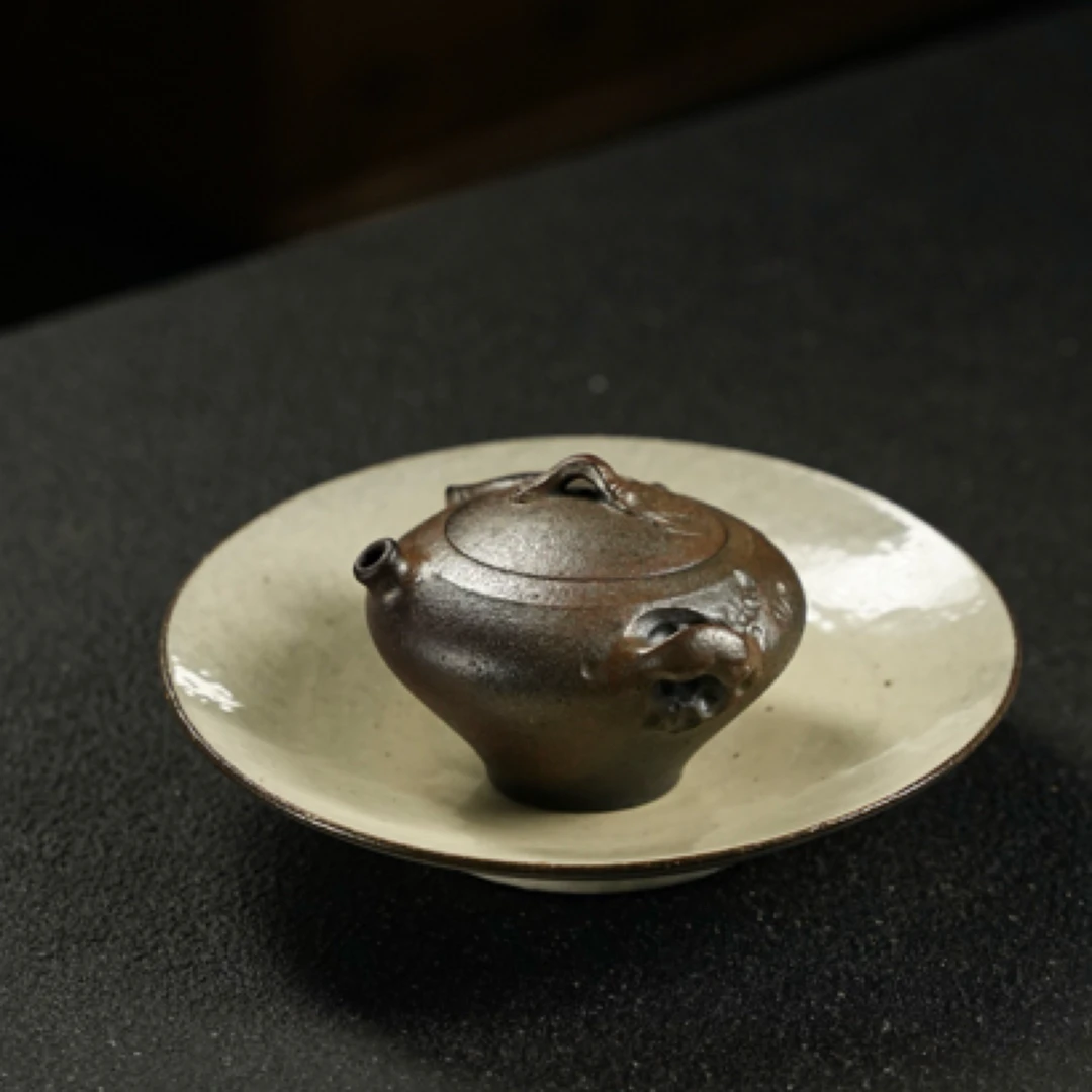 竹韵·手抓宝瓶·手抓壶·85cc 红降坡古法柴烧