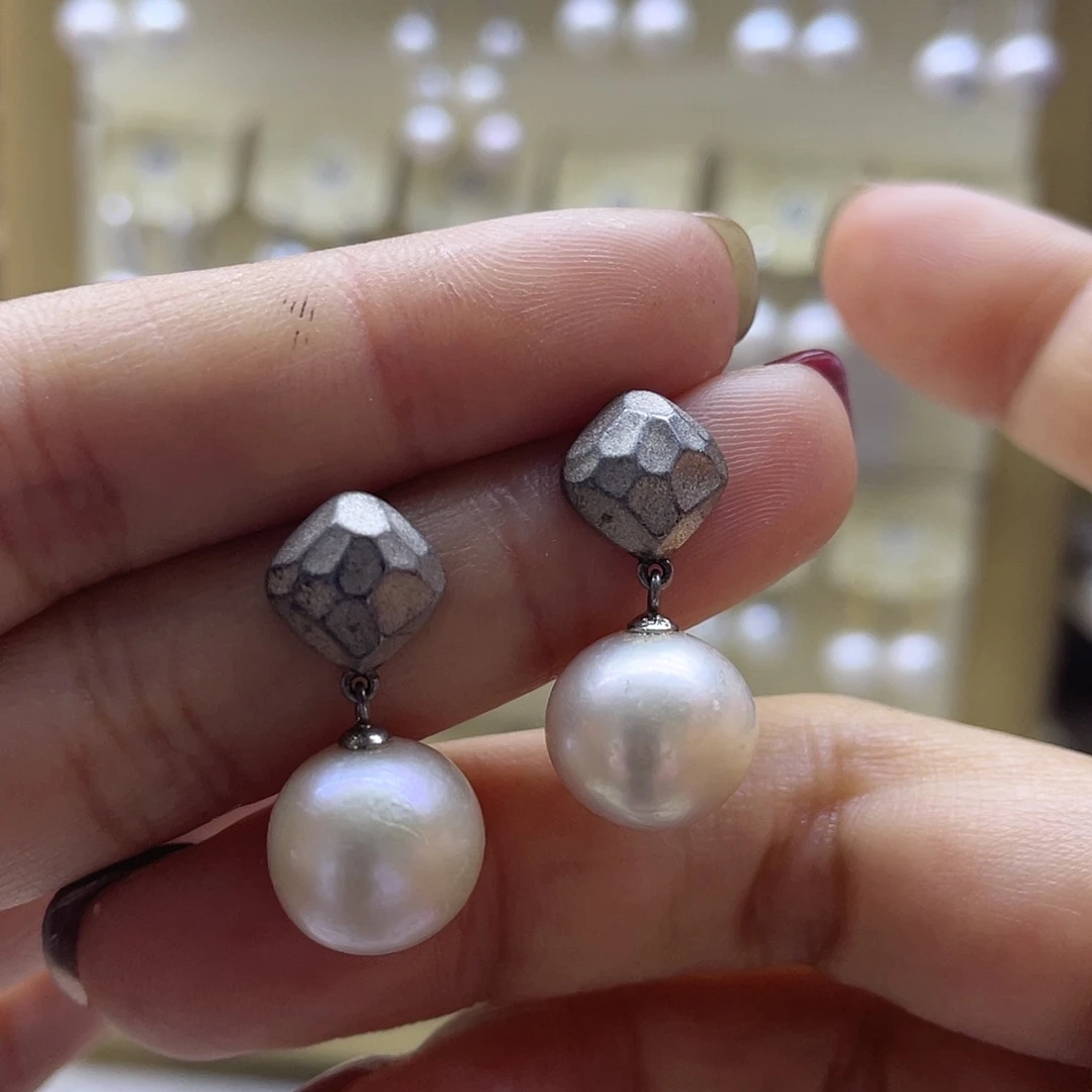 淡水珍珠耳饰银S925镶嵌