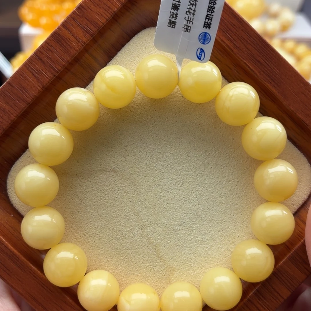 琥珀未镶嵌裸石B479满蜡手串卡12+