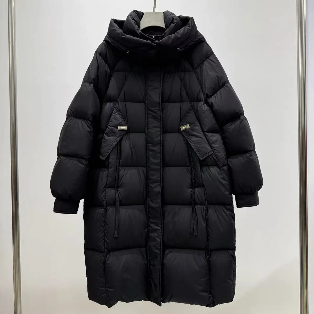 N8875女款冬季时尚中长款保暖长袖连帽防寒服