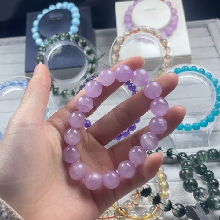 水晶圆珠未镶嵌紫锂辉10mm手串