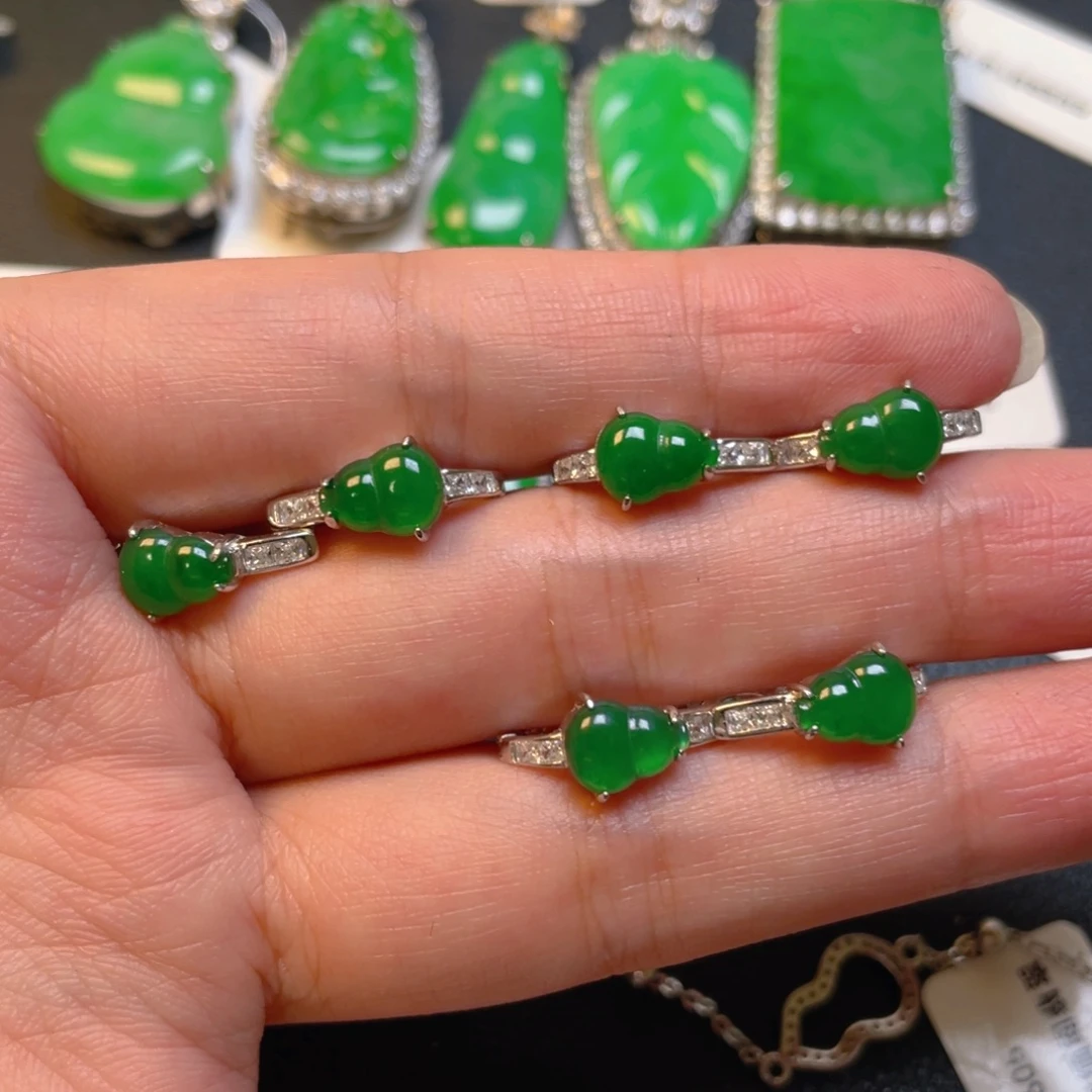 马***胎翡翠银S925镶嵌吊坠(不含链)