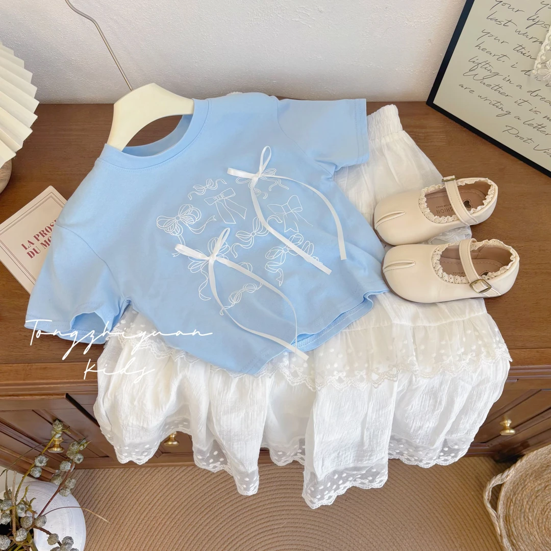 （亲子装）2025新款儿童时尚印花女童百搭休闲短袖圆领卡通T恤