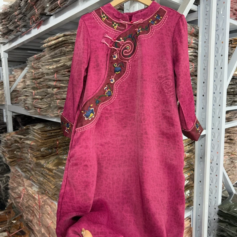 5331款新中式长款连衣裙【龙果古法】