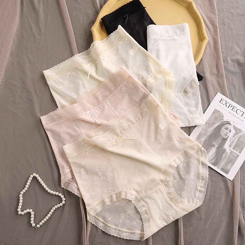 性感蕾丝内裤女夏季薄款7a级抗菌无痕透气加长棉裆高腰三角裤252