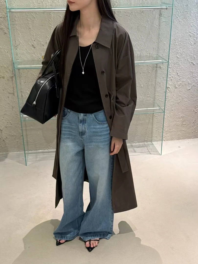 春款风衣外套小个子简约翻领