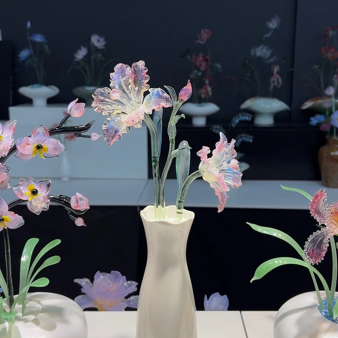 琉璃手工艺品炫彩百合07