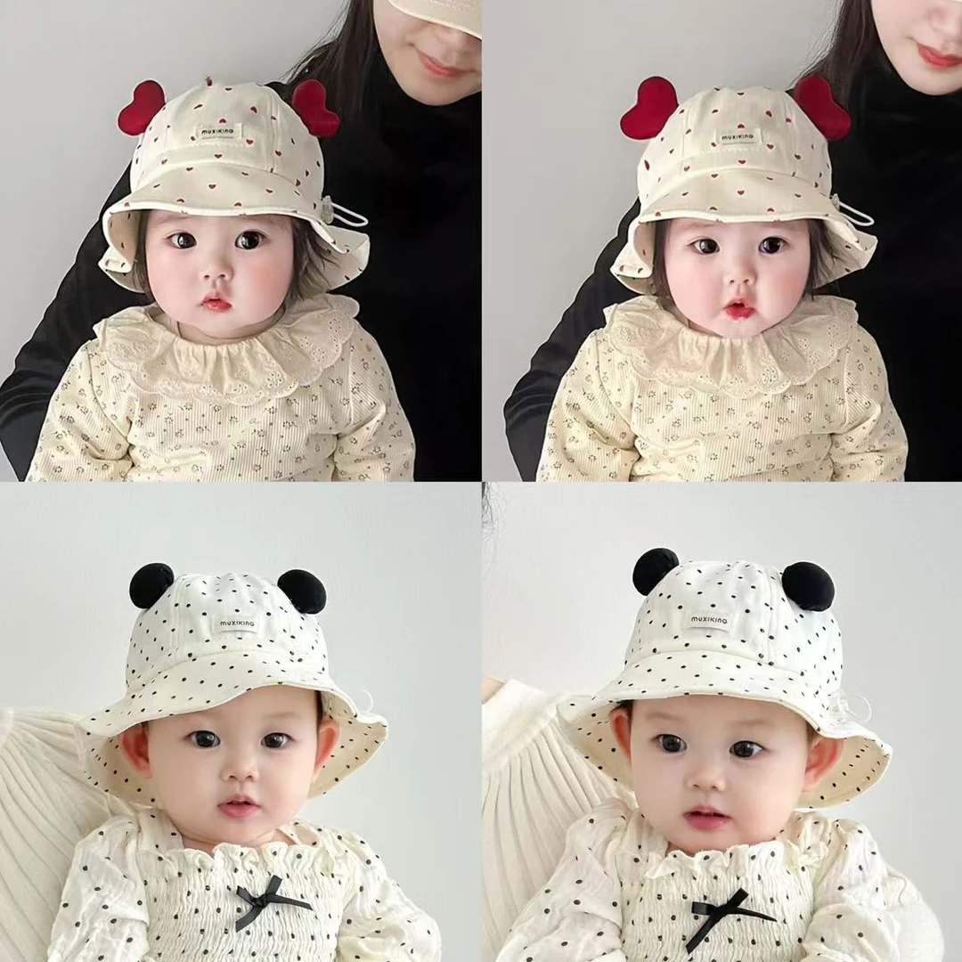 婴儿帽子春秋季薄款宝宝女遮阳帽婴幼儿夏季外出防晒帽洋气渔夫帽