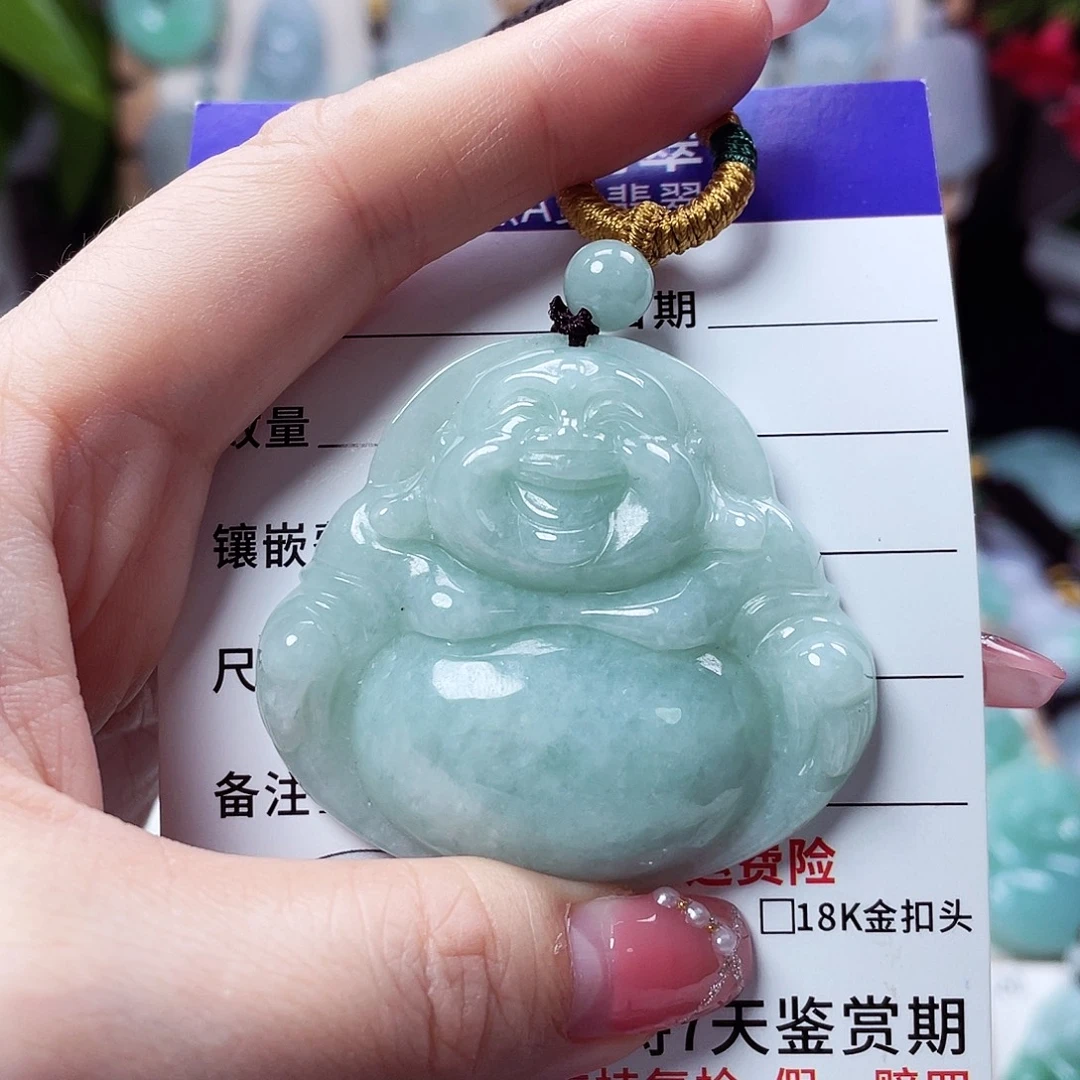 翡翠未镶嵌颈饰佛公02