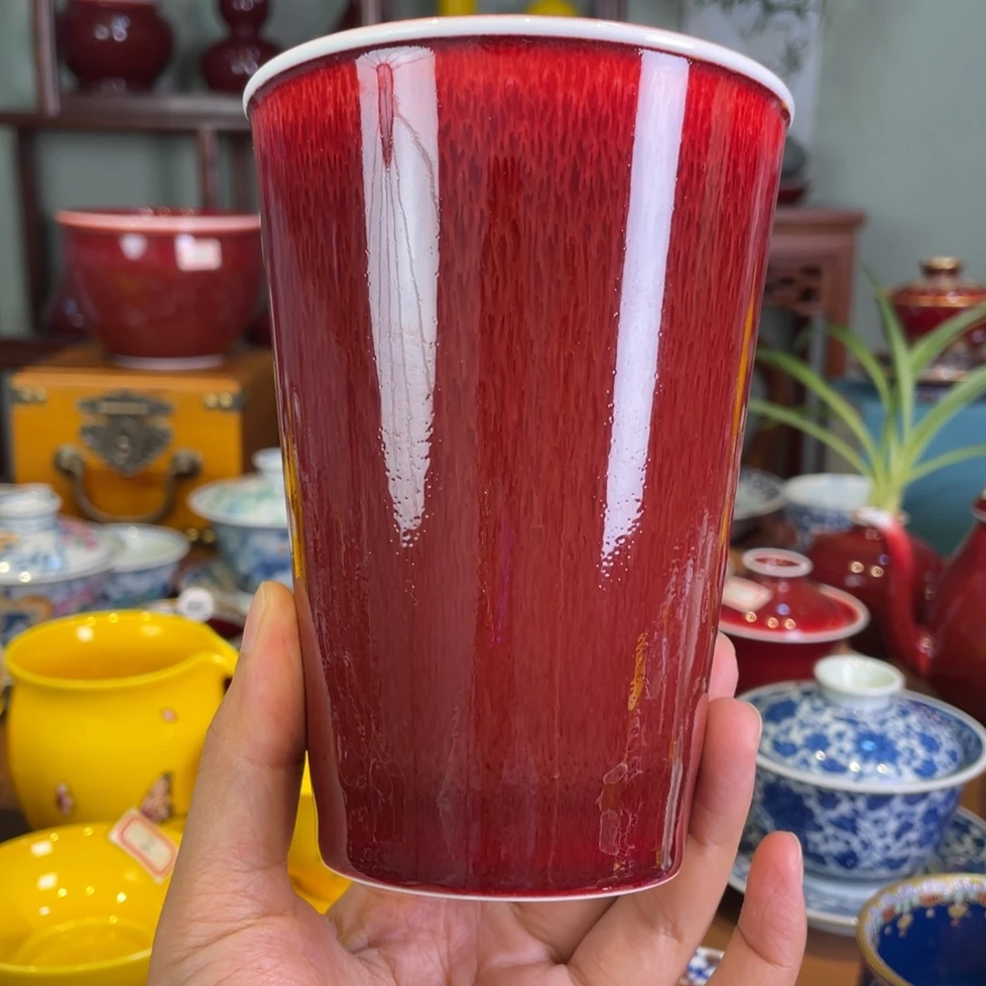 清欢雅玩原矿郎红可乐杯