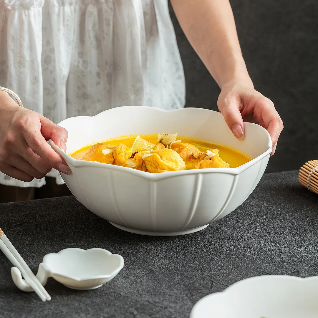 德化中国白羊脂玉餐具2025新款高颜值高级感家用大号陶瓷碗汤碗