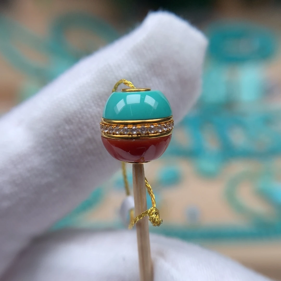绿松石精品18K金镶嵌宗*