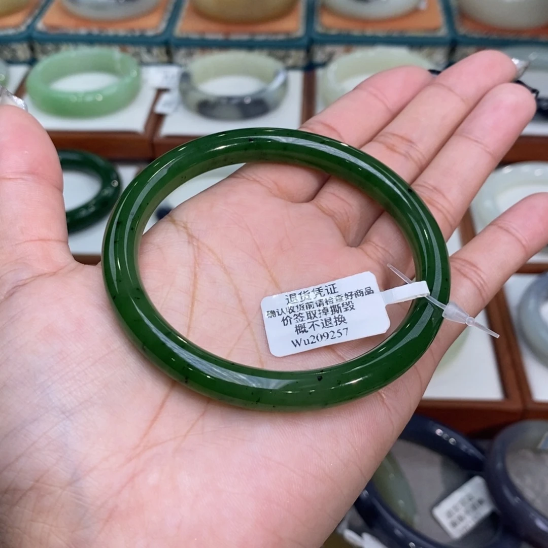 和田玉未镶嵌手镯和田玉俄碧美人条60
