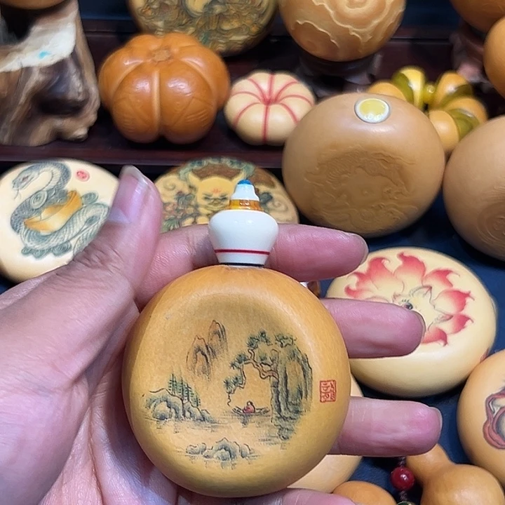 针刺山水葫芦圆扁