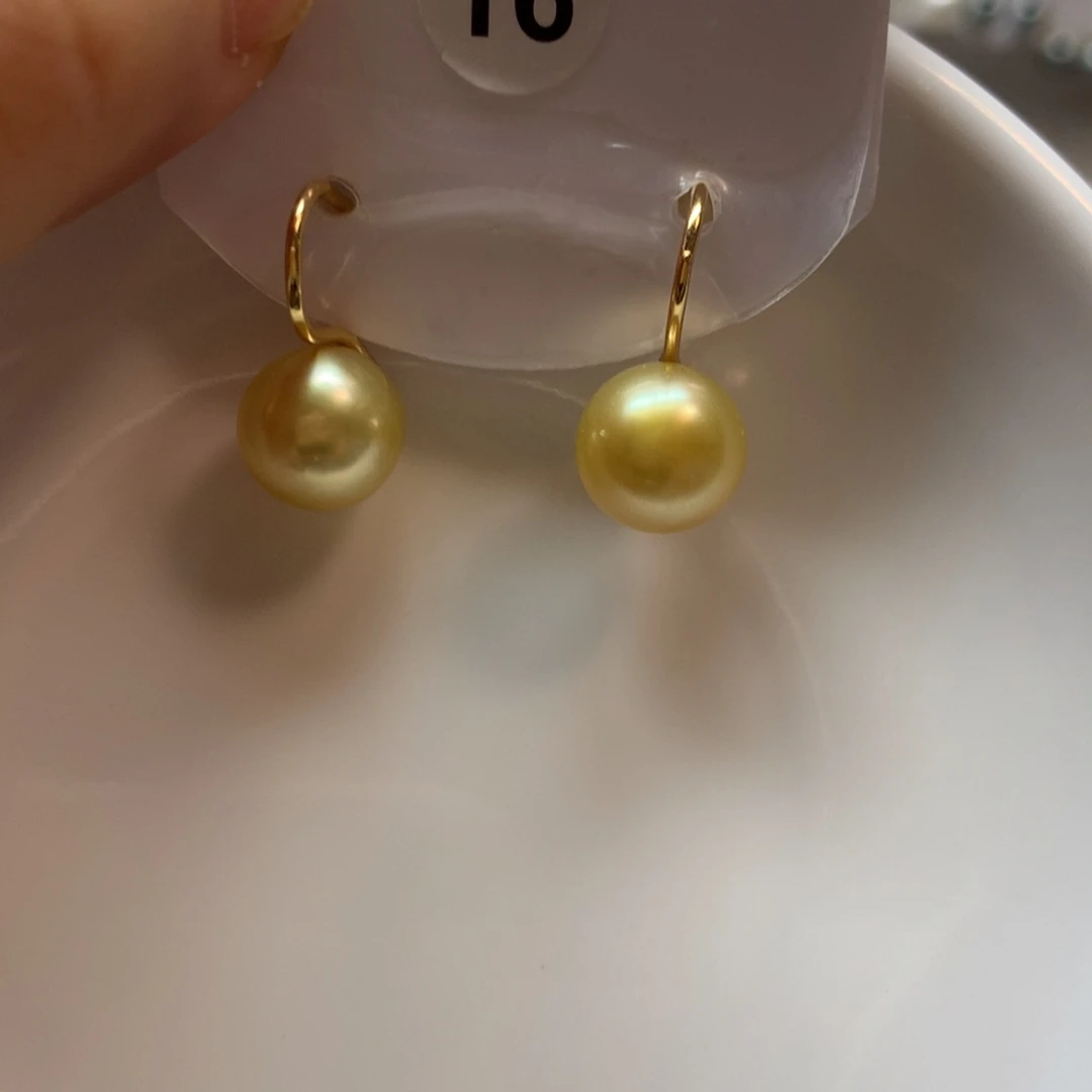 银S925镶嵌海水珍珠耳饰