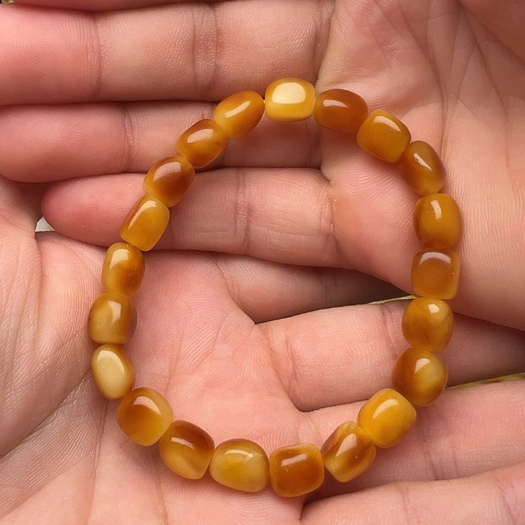 手串蜜蜡未镶嵌天然蜜蜡俏色随型手串