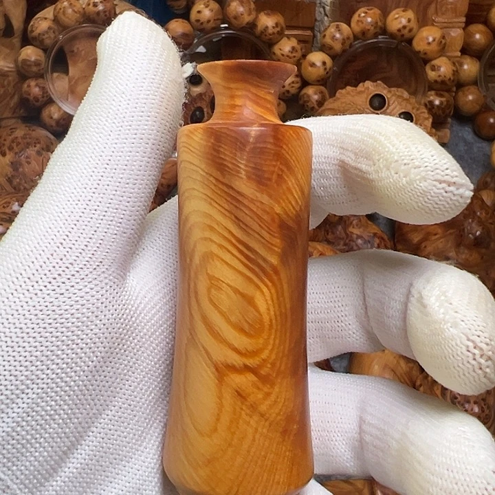 木太行崖柏纹理花瓶