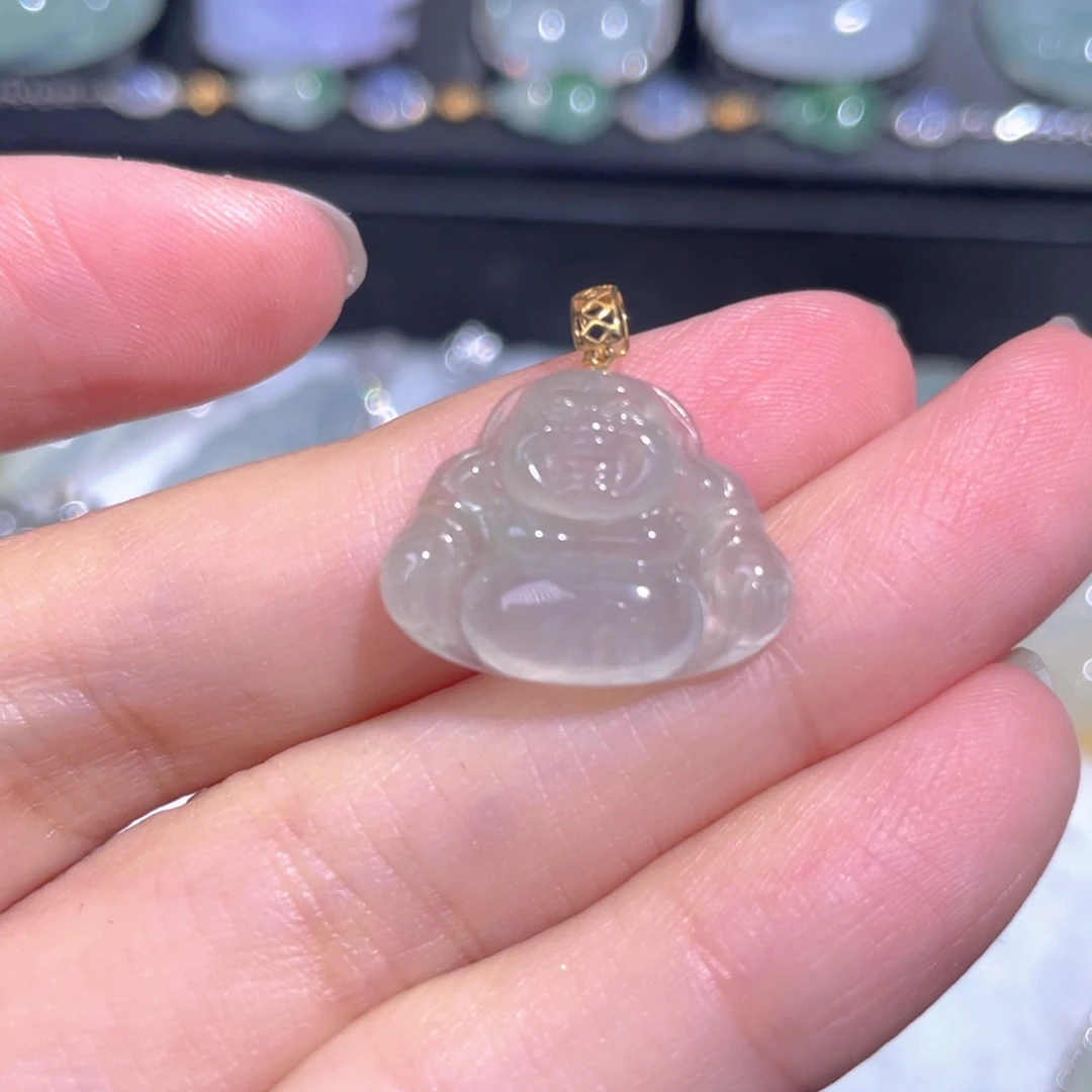 颈饰18K金镶嵌翡翠翡翠