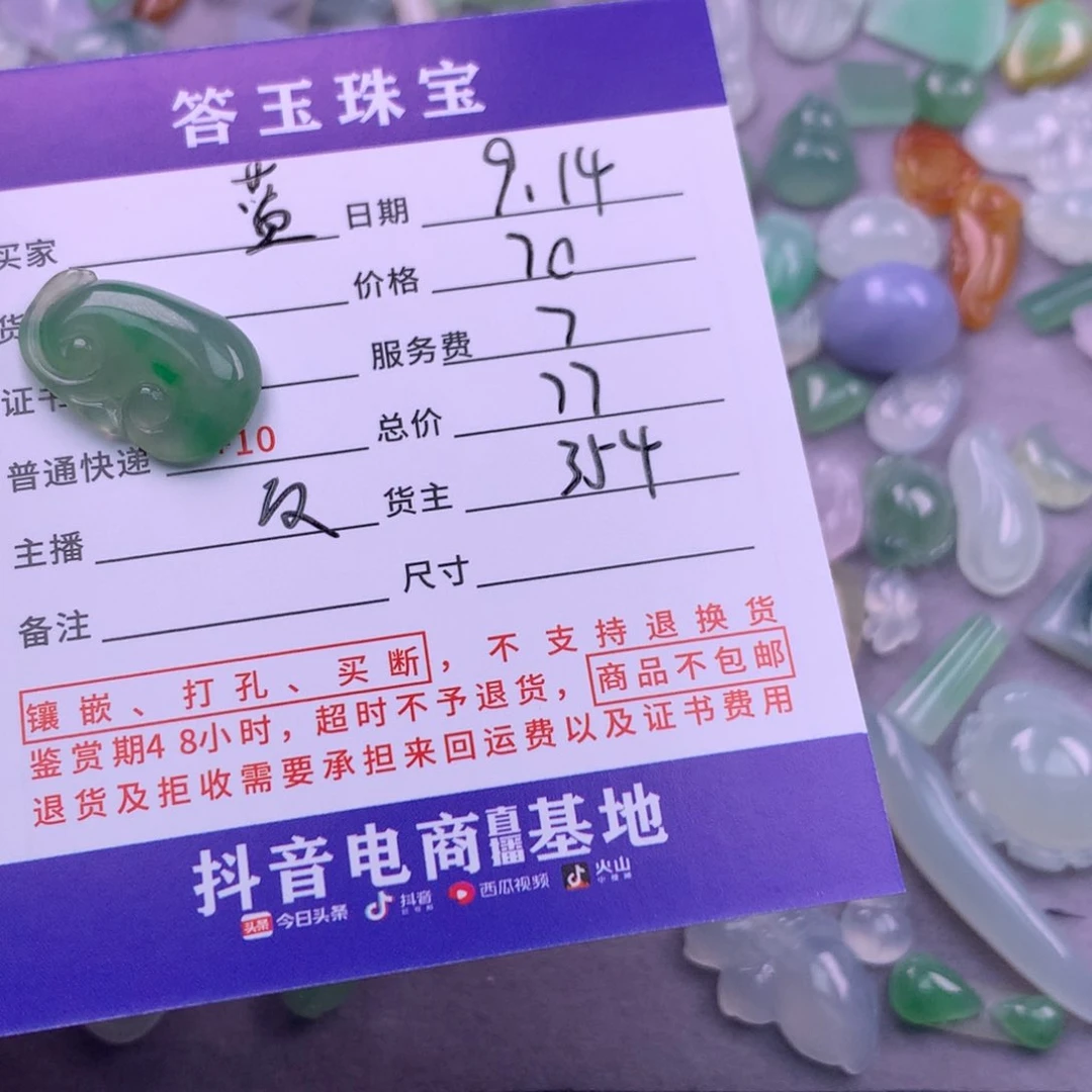 颈饰未镶嵌翡翠蓝*