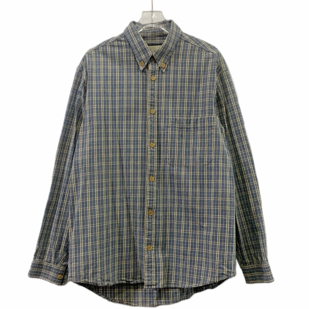 99新 GUCCI/古驰 001706 蓝白聚酯纤维小格纹衬衫 44码