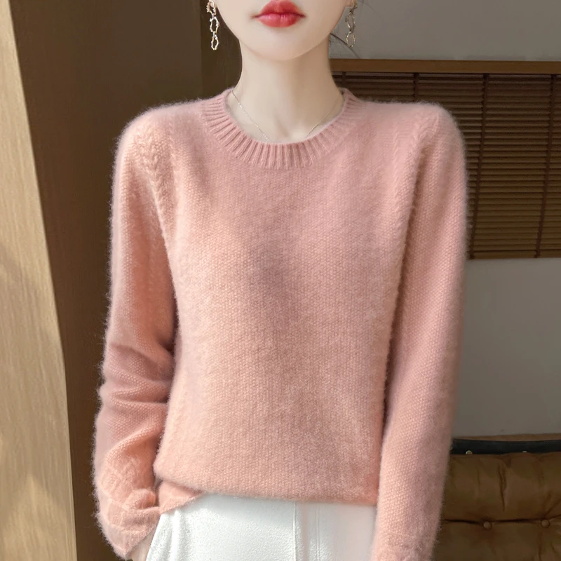 重磅绞花！时尚宽松100羊毛针织打底衫女 NJR-934