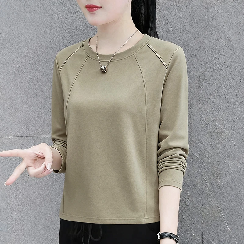 梦晓灵欧货2025新款T女内搭女打底衫宽松显瘦圆领洋气内搭打底衫