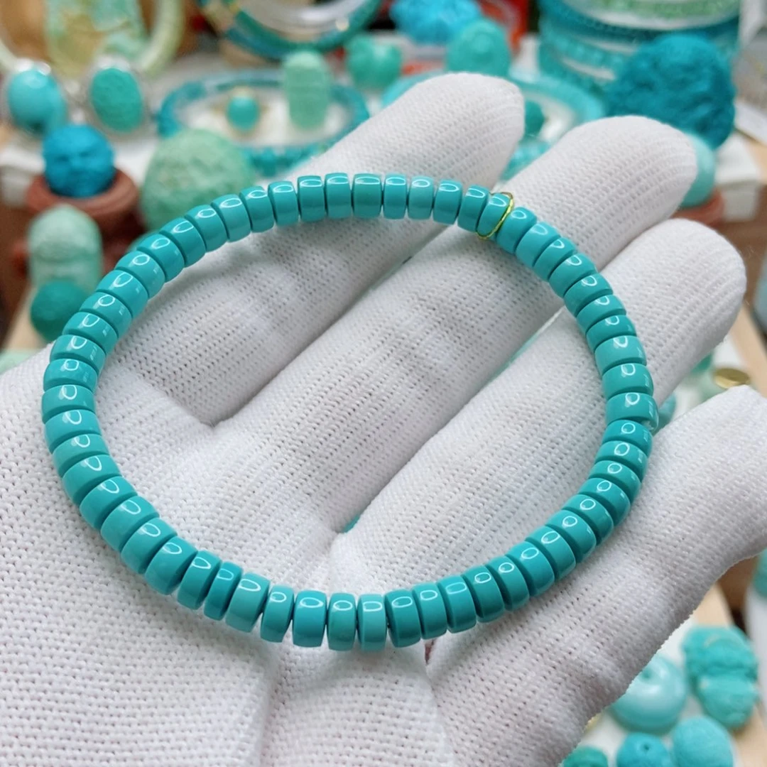 绿松石未镶嵌直切手串5.5mm