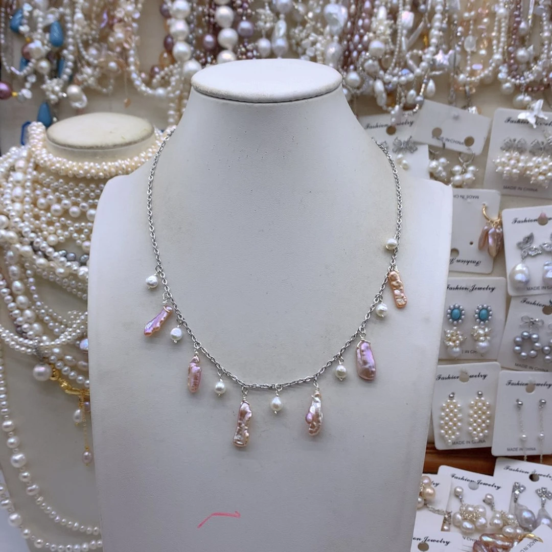 合金淡水珍珠项链耳饰