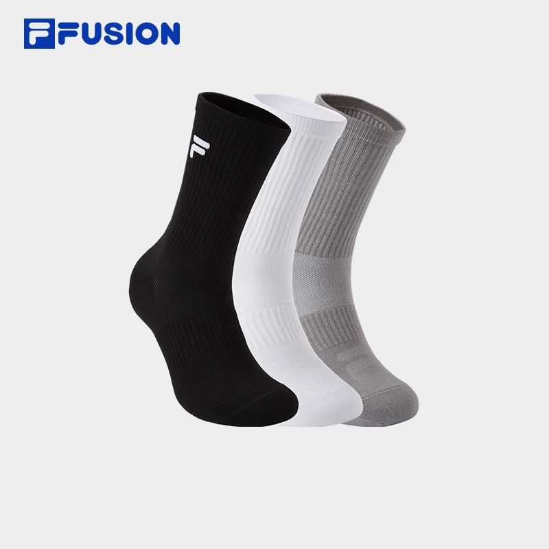 FUSION斐乐情侣高腰袜套装2025春新款舒适长筒袜3双装T13U513301F