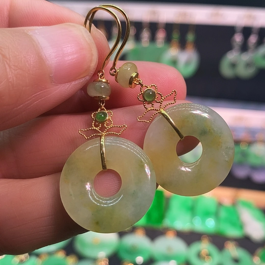 翡翠未镶嵌耳饰耳饰