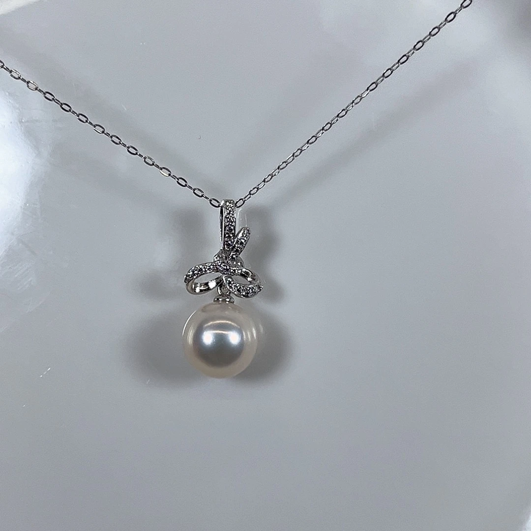 银S925镶嵌颈饰淡水珍珠