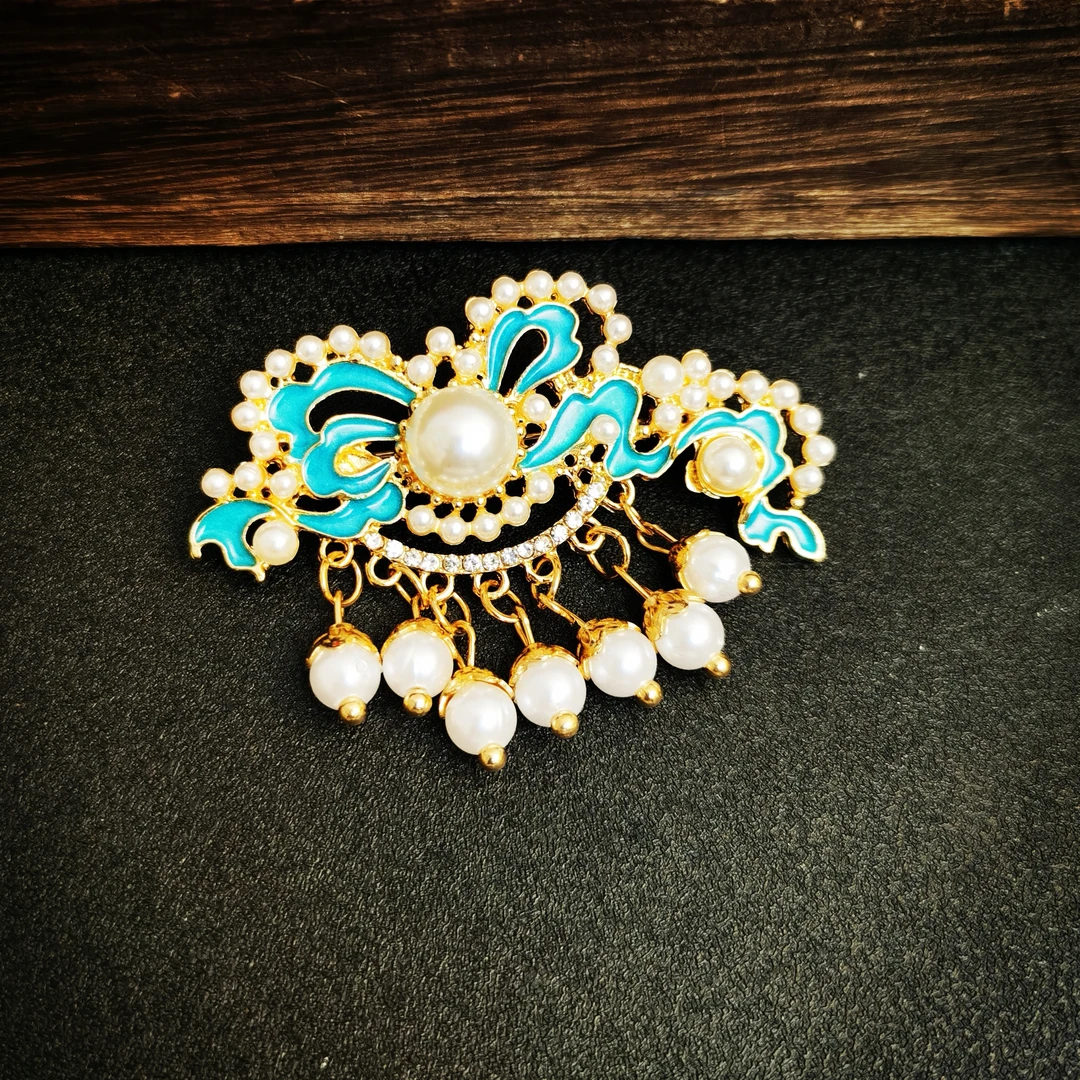 合金胸针 004 国风款飘带胸针6x3.5厘米