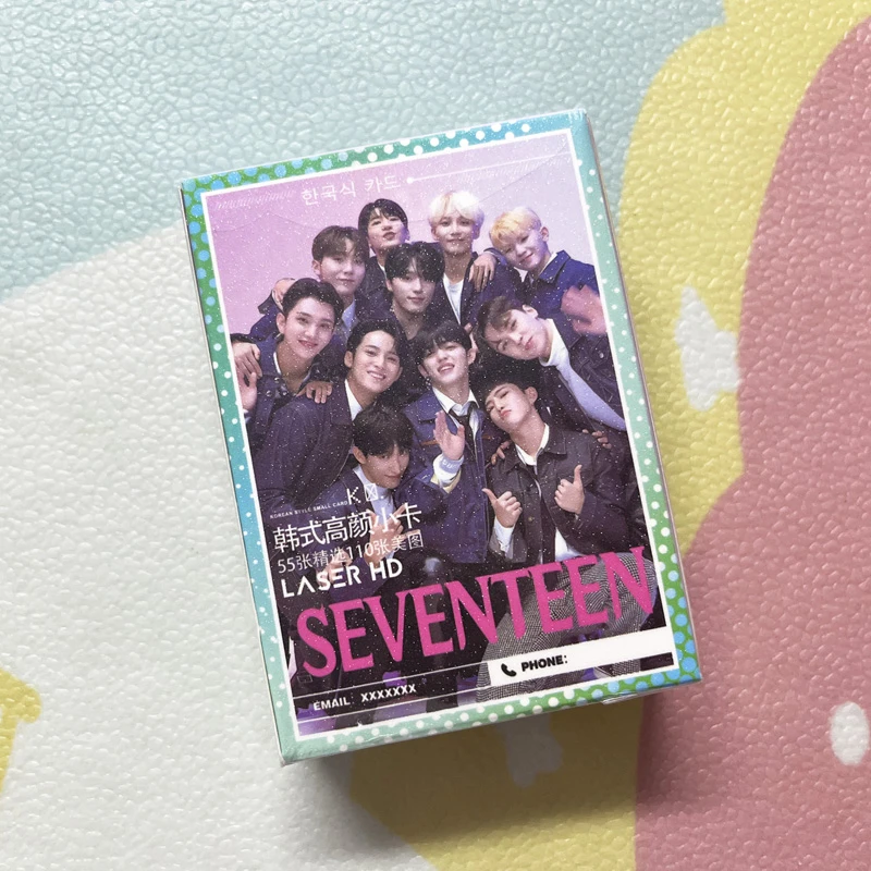 seventeen周边镭射小卡50张徐明浩洪知秀权顺荣照片收藏小卡片