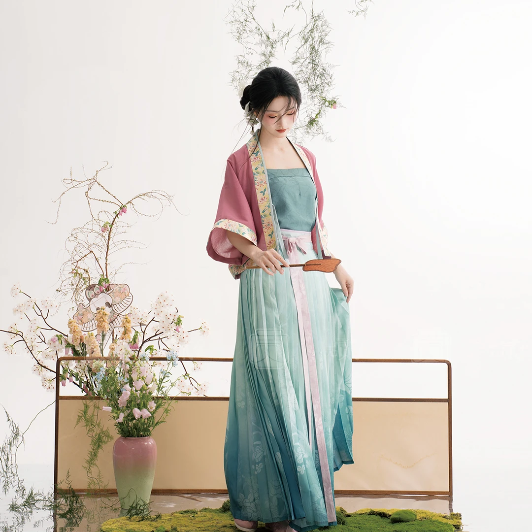 无贰集【凭阑意】宋制妆花貉袖短衫吊带百迭裙夏季日常百搭宋制汉服