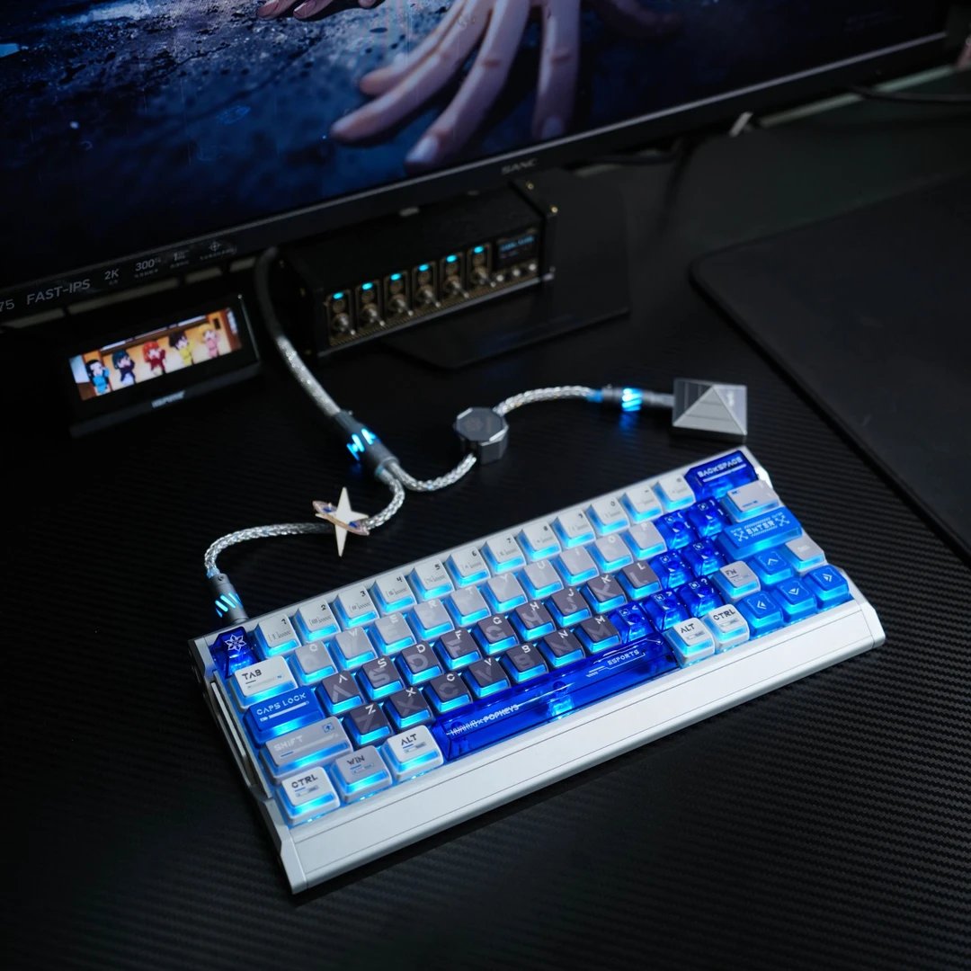 花火Esports×POPKEYS联名键帽PBT+PC适配80配列以内磁轴机械键盘