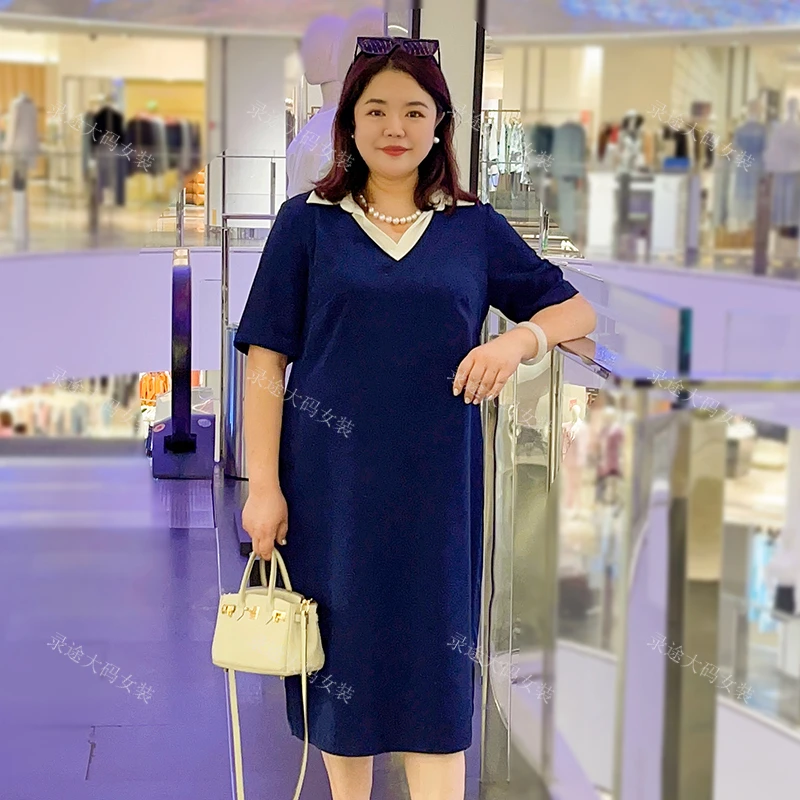 录途大码女装2023新款23295连衣裙
