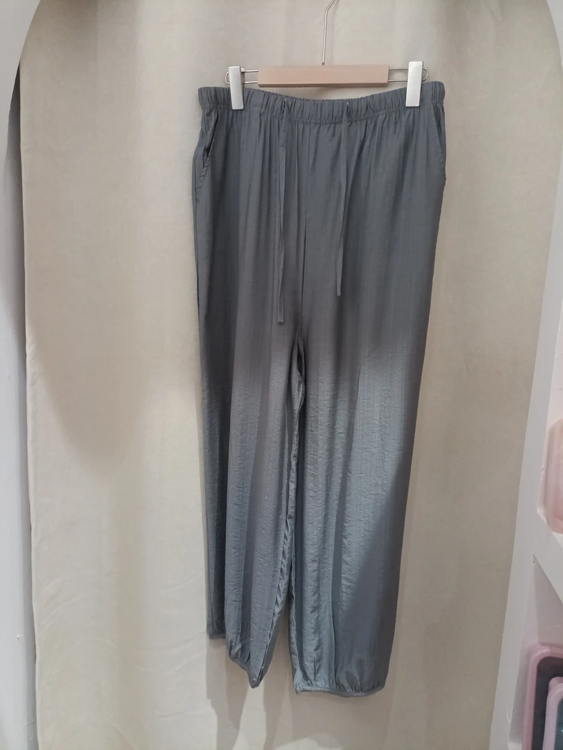 夏季孕妇束脚防蚊乱麻凉快休闲宽松垂感哈伦裤