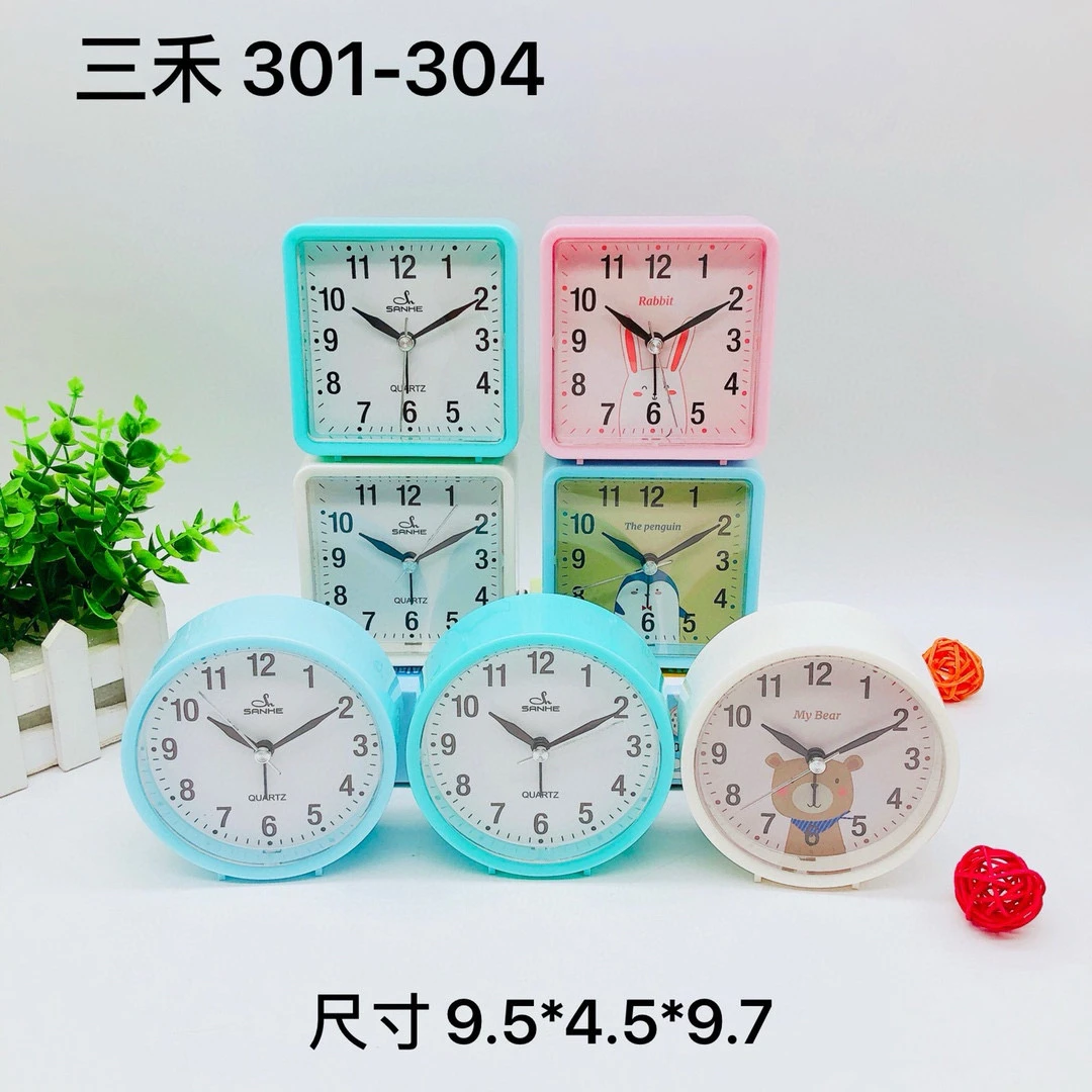 批发小闹钟闹铃儿童时钟钟表三禾迷你简约时尚学生闹钟一单10个