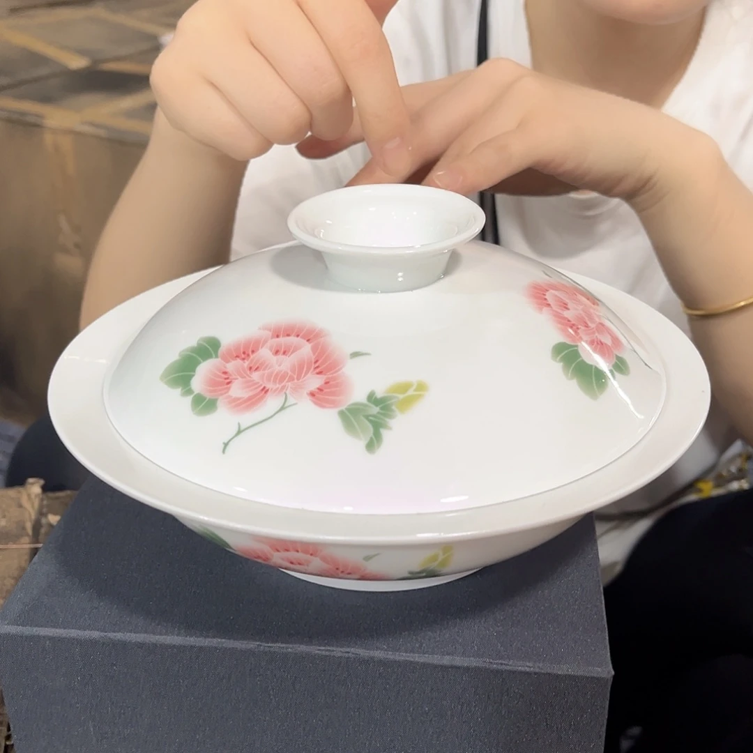 摆件///景德镇陶瓷和合器。