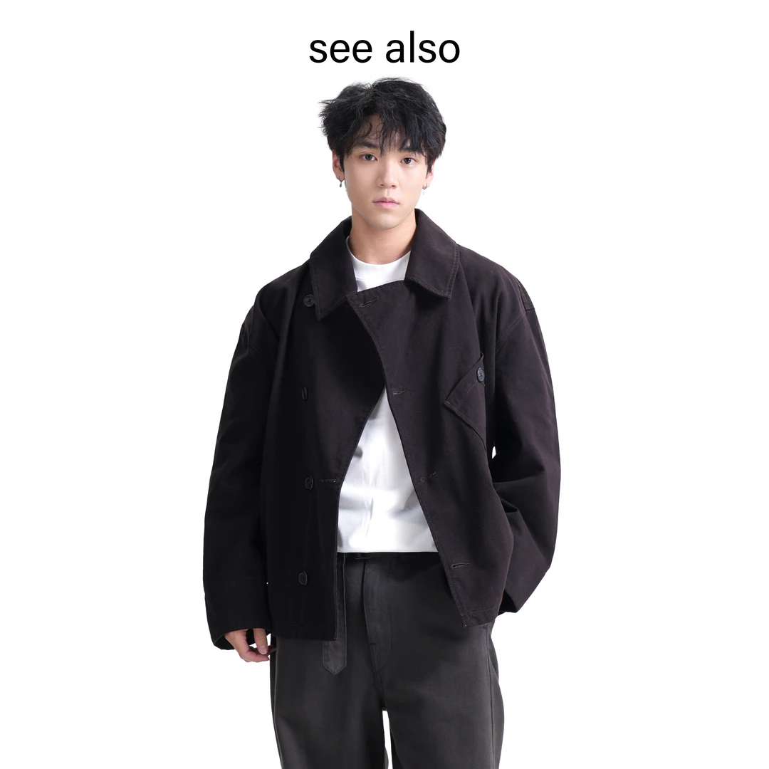 SEE ALSO 老妹阿苏特染黑紫色外套 斜口袋传兵令夹克 LD4101