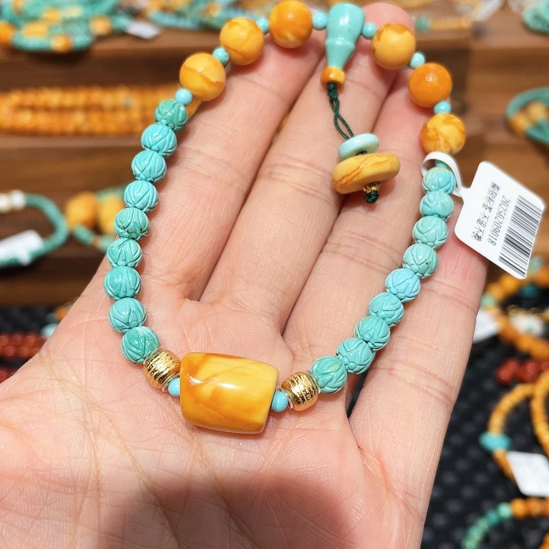 琥珀裸石未镶嵌手串